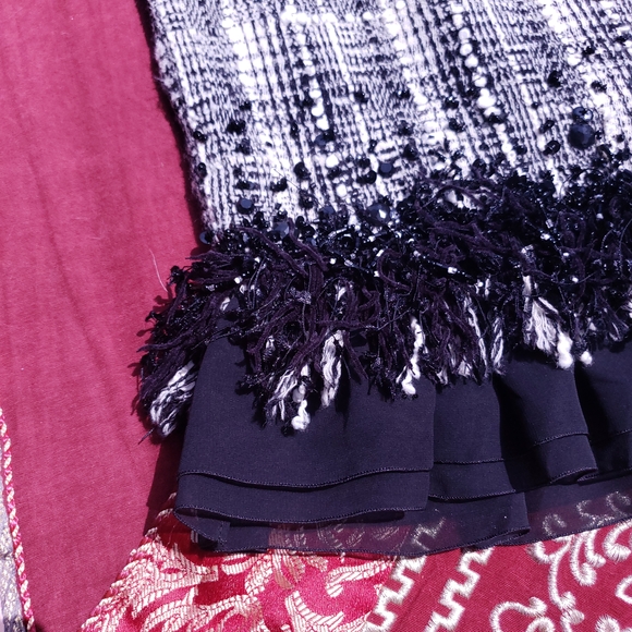 Lafayette 148 Fringe Hem Woven Skirt - Picture 3 of 4